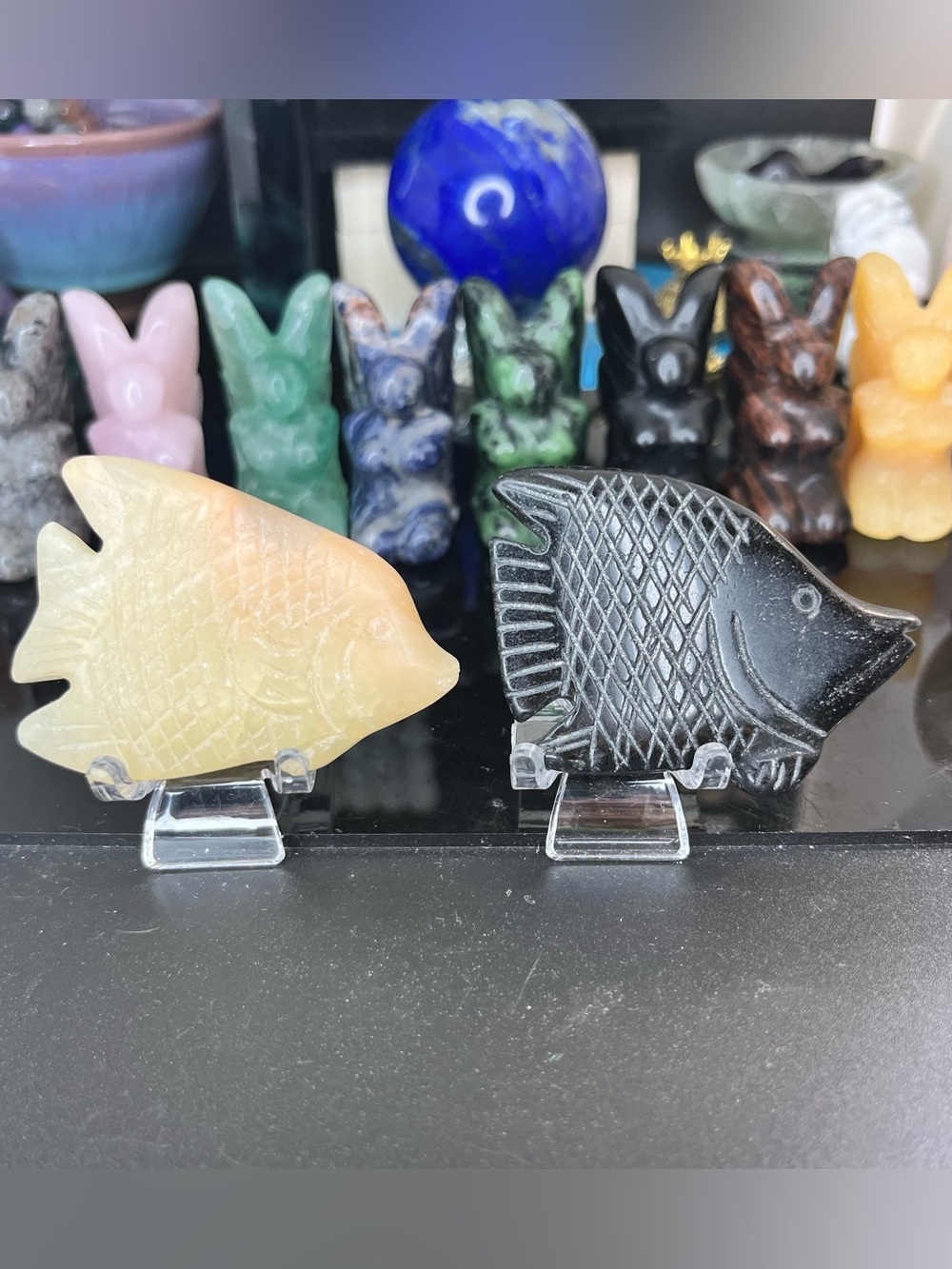 Tropical Fish Crystal Carvings
